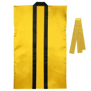 踊り半天・よさこい衣装 ハッピ アーテック 19097 サテンロングハッピ（ハチマキ付） 金 M 祭り用品jp