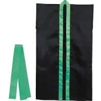アーテック 19207 ソフトサテンロングハッピ（ハチマキ付） 黒（襟緑） J 19207 ソフトサテンロングハッピ（ハチマキ付） 黒（襟緑） Jやわらかで通気性の良いサテン生地を使用したロングハッピ！やわらかで通気性に優れたソフトサテン素材を使用したロングタイプのハッピです。サテン特有の光沢のあるきれいな色で、応援や演舞などを華やかに演出します。ハチマキ付きなので統一感が出ます。カラーが豊富なので、クラスやチーム、グループごとに色分けできます。運動会、発表会、イベントなど幅広いシーンで使えます。幼児～小学校低学年向けのサイズです。※お使いのモニター設定、お部屋の照明等により実際の商品と色味が異なる場合がございます。
