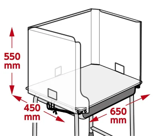 アーテック 51890 新JIS規格対応学校机用 飛沫防止ガード 学校の授業の感染予防に新JIS規格の天板（650×450mm）に対応した新タイプが登場！1枚から購入OK※この商品はご注文後のキャンセル、返品及び交換は出来ませんのでご注意下さい。※なお、この商品のお支払方法は、先振込(代金引換以外)にて承り、ご入金確認後の手配となります。 サイズ／スペック