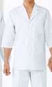 サカノ繊維 SKA311 男子衿付七分袖白衣 胸ポケットが外側についております。