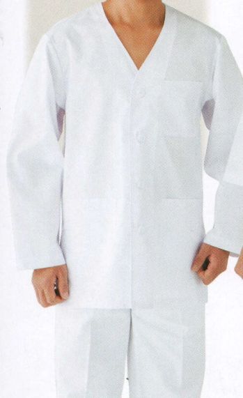 厨房・調理・売店用白衣 長袖白衣 サカノ繊維 SKA320 男子調理衣衿無長袖 食品白衣jp