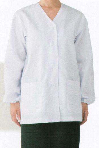 厨房・調理・売店用白衣 長袖白衣 サカノ繊維 SKA330 女子衿無長袖白衣 食品白衣jp