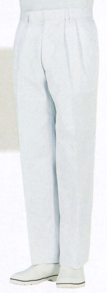 サカノ繊維 SKH433 男子ツータック白パンツ 