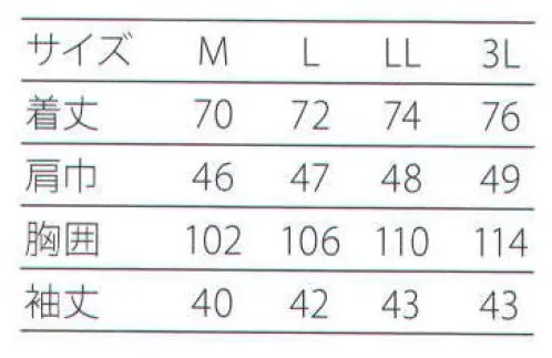 サカノ繊維 KMH-2741 ワッフル白衣七分袖 着せられるのではなく、着たくなるシゴト服。kitema+su made in japanその立体感と軽やかさに、白衣への先入観が変わるー。世界的な和食ブームに合わせ、綿とポリエステルのワッフル素材で白衣のイメージを一新しました。凹凸感のある素材が陰影を描き、タイトなシルエットながら、抜群の着心地を誇ります。 サイズ／スペック