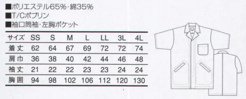 三愛 E8923R エコ女子半袖上衣（衿付） 環境に配慮したエコ素材の白衣が新登場しました。 サイズ／スペック