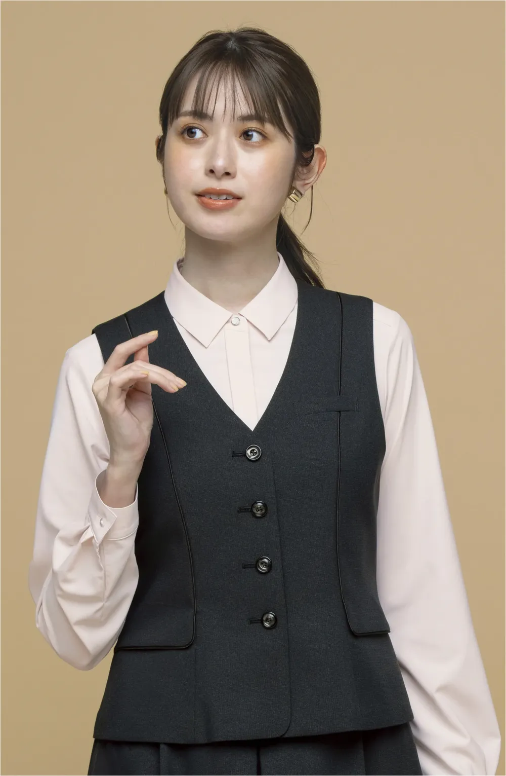 【新品タグ付き】セロリー 事務服 9号 ジャケット ベスト スカート チャコール M-SLC-S-04529.1000.webp