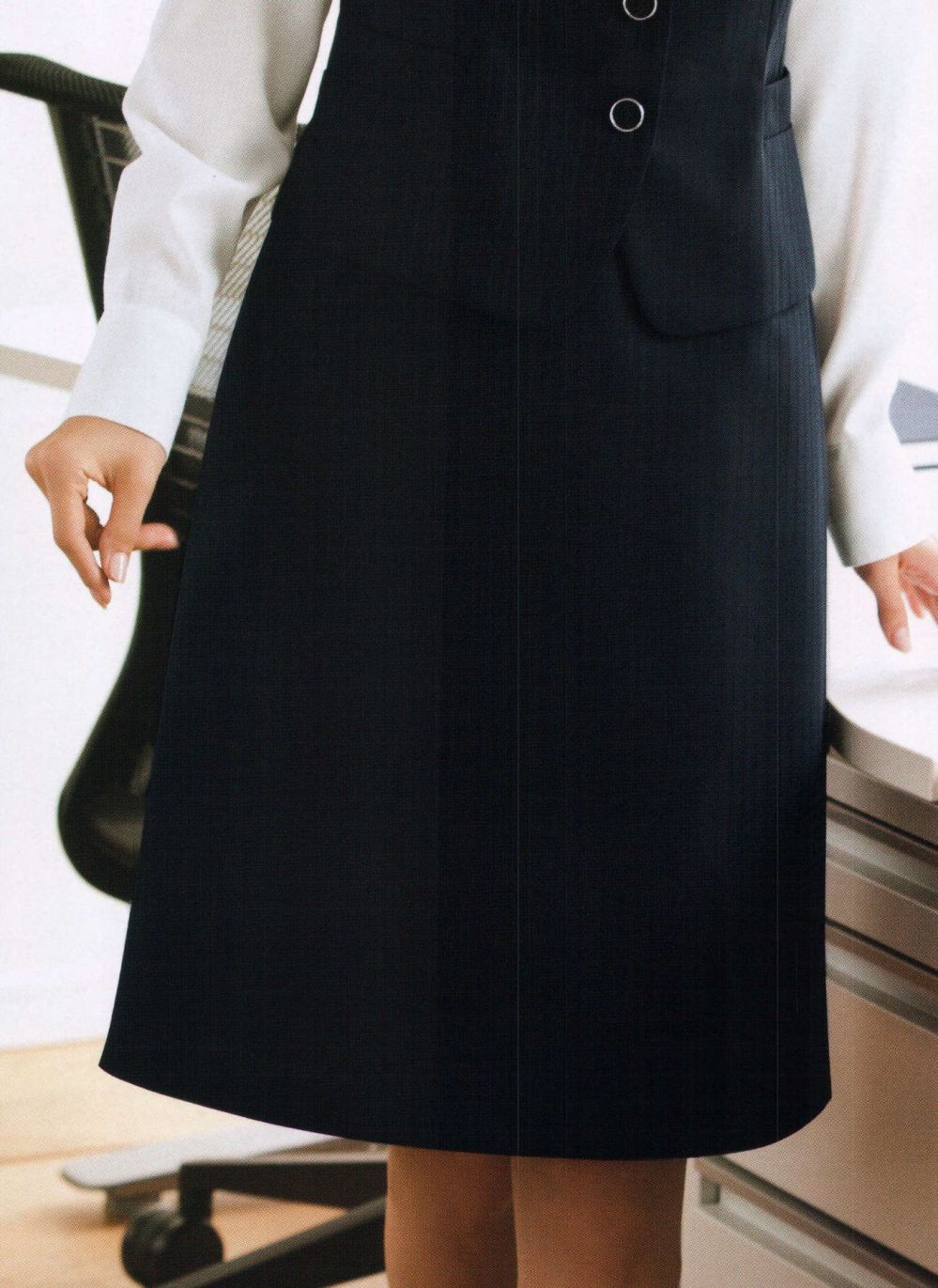 事務服JP Aラインスカート（53センチ丈） セロリー S-15951 事務服の専門店