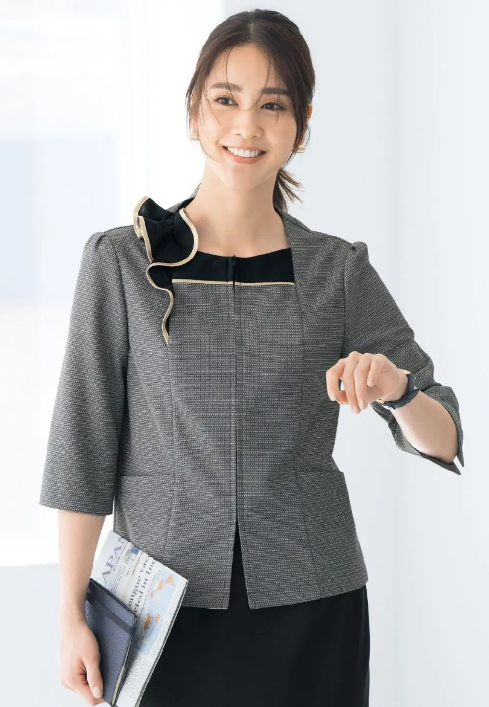 オーバーブラウス（七分袖） セロリー S-51570 オフィスウェア