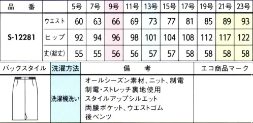 セロリー S-12281-B タイトスカート　21号～23号 特別な編み機を使用した奥行きのある上質素材。深みネイビーで、端正なダークスーツを品よく彩って。・遠目だと無地に見えるシャドーストライプ・軽やかな着心地を叶えるエアーな生地感・エレガントな品格が漂う色使い・体にまとわりつかない制電糸入り体にまとわりつかない制電糸入り・ゴムゴムウエストウエスト部分がゴム仕様になっているから、シルエットすっきりなのにラクチン。・ウエストゴム位置ゴムを脇より前まで入れることによって、さらに動きやすさがスムーズに。さりげない仕様できちんと感はキープ。・両腰シームポケットシルエットをくずさないシームポケットを両サイドに採用し、機能性と洗練感を両立。 サイズ／スペック