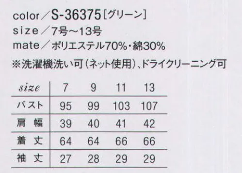 セロリー S-36375 五分袖ストライプシャツ 洗練されたライトグリーンをひとしずく。装いの脱マンネリをはかって。キーワードは「爽やかカラー」。一年中通して着られる爽やかカラーで、目指したいのは美スタイル。 サイズ／スペック