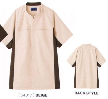 介護衣 半袖ジャケット（ブルゾン・ジャンパー） アイフォリー 64017 チュニック 医療白衣com