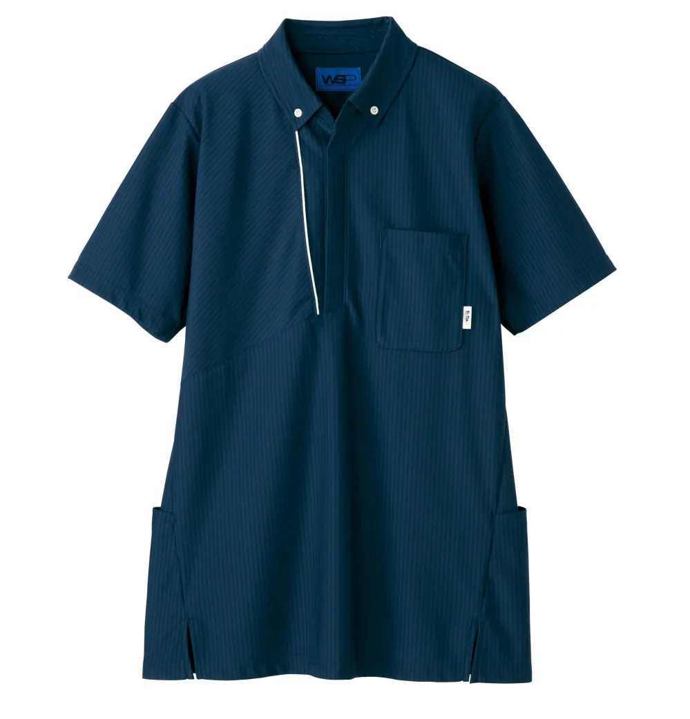 あ*りページ ロングポロシャツ アイフォリー 65672 白衣・診察衣・ナース服・介護服