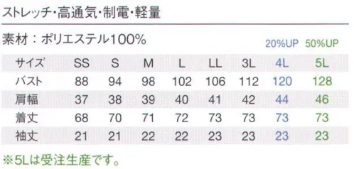 アイフォリー 64020 チュニック チドリがさえる、きれいめシンプルな高機能シリーズ快適な着心地と細部にまでこだわったディテールが魅力的なチュニック。チドリの切り替え+比翼仕立てがすっきりモダンな印象。スラリとしたロングシルエットとチドリ切り替えで縦のラインを強調しつつ体型もさりげなくカバー。●後ろ振りビッグポケット後ろ振りポケットだから、前屈みでも物が落ちにくい！さらに色んな物を入れられる使い勝手の良いビッグポケット。●ポケット内キーループ携帯電話・スマホのコードや鍵を引っ掛けられるループが左ポケットの内側に付いているので便利。●胸元2重ポケット左胸ポケットは二重仕立てでペンやスマホを入れるのに便利。※5Lは受注生産になります。※受注生産品につきましては、ご注文後のキャンセル、返品及び他の商品との交換、色・サイズ交換が出来ませんのでご注意ください。※受注生産品のお支払い方法は、先振込（代金引換以外）にて承り、ご入金確認後の手配となります。 サイズ／スペック