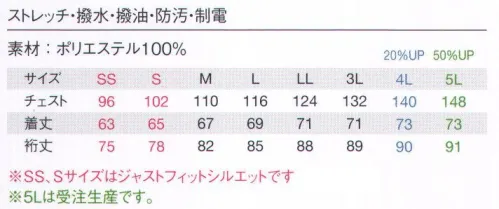 アイフォリー 64040 長袖スモック チドリがさえる、きれいめシンプルな高機能シリーズ快適な着心地と細部にまでこだわったディテールが魅力的なスモック。チドリの切り替え+比翼仕立てがすっきりモダンな印象。油汚れや水性汚れが選択で落ちやすく、お手入れ簡単！深めスリットやポーチ用に便利。●収納力抜群＆かがんだ時物が落ちにくい仕様の後ろ振り大容量ポケット。●ポーチベンツ後ろに入ったポーチベンツにベルトをくぐらせれば、服のシルエットを崩さずウエストポーチがすっきりとつけられます。●ポケット内キーループ携帯電話・スマホのコードや鍵を引っ掛けられるループが左ポケットの内側に付いているので便利。●胸元2重ポケット左胸ポケットは二重仕立てでペンやスマホを入れるのに便利。ジャストフィットシルエット（SS・Sサイズ）体にほどよく沿って、スッキリシルエットと安心の着用感を実現。・首回りネックラインにつかず離れずキレイに沿って、きっちりとした印象に。・肩線肩幅にジャストなコンパクトデザインできちんと感をキープ。・バスト寸体型に沿ってほどよくフィットするシルエットで見た目スリムに。※5Lは受注生産になります。※受注生産品につきましては、ご注文後のキャンセル、返品及び他の商品との交換、色・サイズ交換が出来ませんのでご注意ください。※受注生産品のお支払い方法は、先振込（代金引換以外）にて承り、ご入金確認後の手配となります。 サイズ／スペック