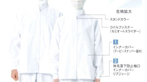 食品白衣jp 男女兼用ジャンパー（HG1101W） 国立 HG1100W 食品白衣の専門店