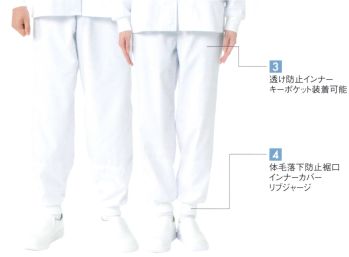 食品工場用 パンツ（米式パンツ）スラックス 国立 HG2100W 男性用パンツ（HG2101W） 食品白衣jp