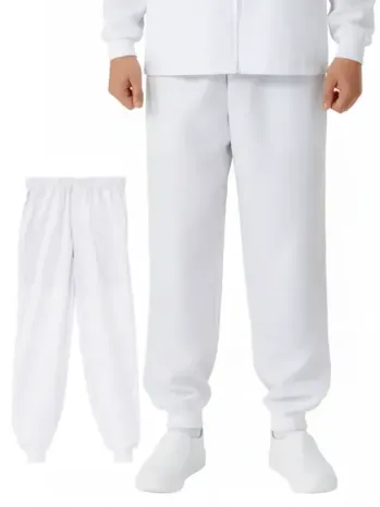 食品工場用 パンツ（米式パンツ）スラックス 国立 HG2101W 男性用パンツ（ホワイト） 食品白衣jp