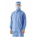 食品白衣jp 食品工場用 長袖白衣 国立 MM111 男女兼用ブルゾン（ブルー）