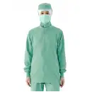食品白衣jp 食品工場用 長袖白衣 国立 MM121 男女兼用ブルゾン（グリーン）