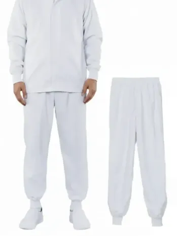 食品工場用 パンツ（米式パンツ）スラックス 国立 MM201 男女兼用パンツ（ホワイト） 食品白衣jp