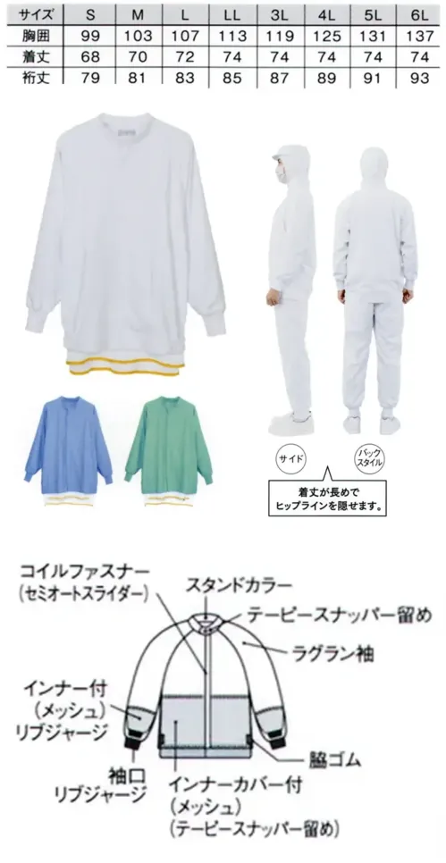 国立 MM121 男女兼用ブルゾン（グリーン） サイズ／スペック