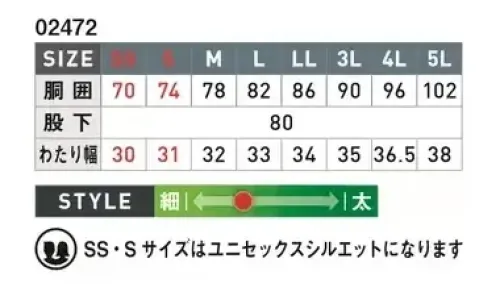 シンメン 02472 バウンディ 4WAY ストレッチリンバーカーゴ 縦横140％超ストレッチするスウェットライクな柔らかい風合いのCVC布帛を活かし、スマートなシルエットながら楽な着用感と動きやすさを兼備させた新感覚ワークウェアSS・Sサイズはユニセックスシルエットになります サイズ／スペック