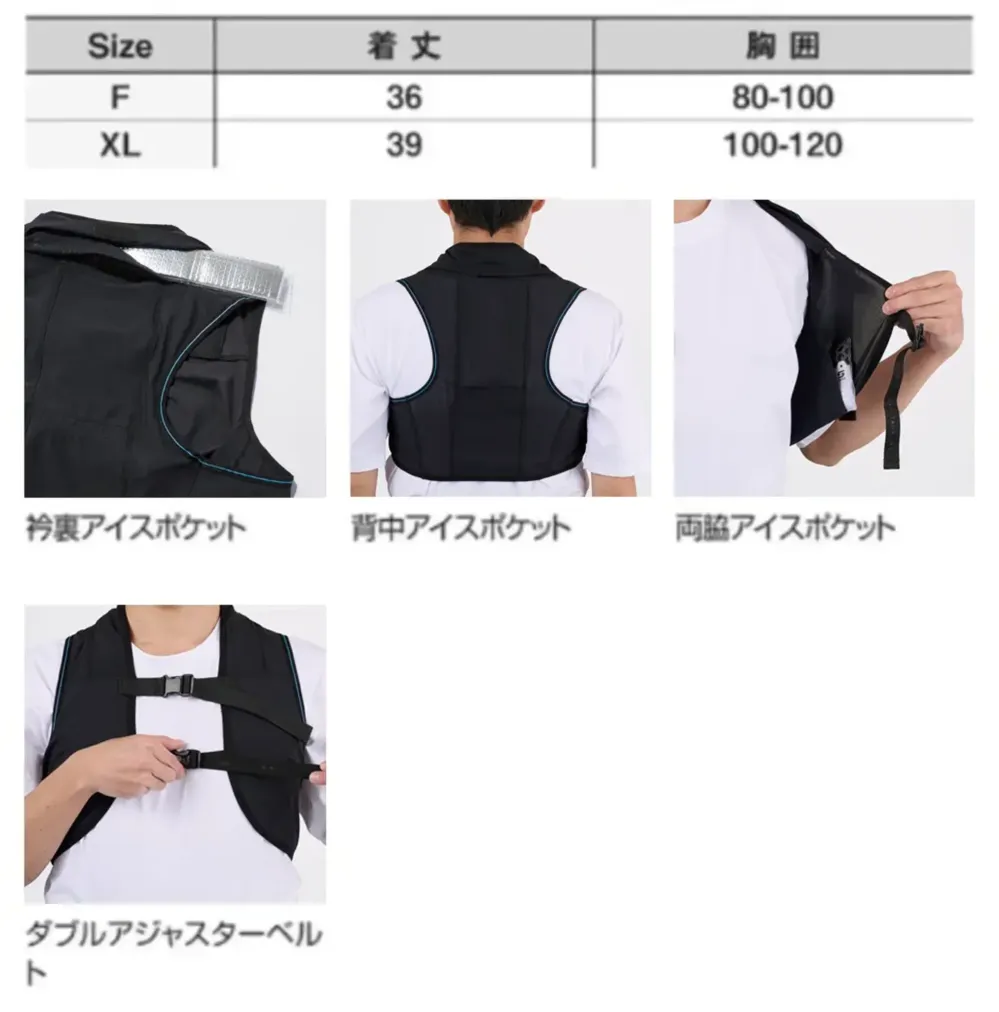 シンメン 055 ペンタアイスベスト サイズ・スペック