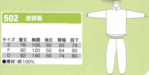 シンメン 502 塗装服  サイズ／スペック