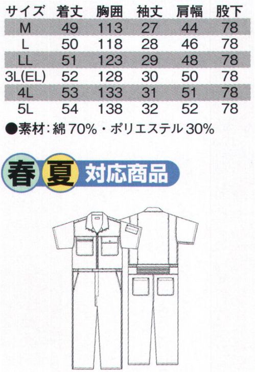 シンメン 7180 CVC半袖円管服  サイズ／スペック