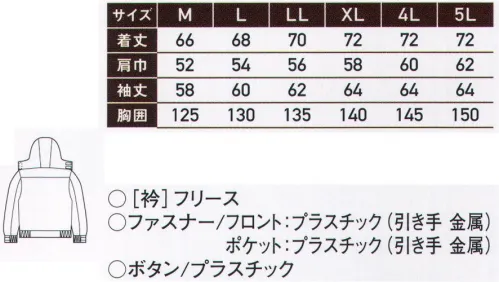 サンエス BO30430 防寒ブルゾン ソフトな風合いで着心地に配慮しつつ摩擦や引っ張り、引き裂きといった過酷な状況にも優れたパフォーマンスを発揮するハードワーク防寒。パワーテックス●優れた引き裂き強度、引っ張り強度。●形態安定性に優れアイロンも不要。●まろやかな風合いと上品な光沢。※この商品の旧品番は AG30430 です。 サイズ／スペック