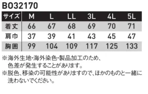 サンエス BO32170 雷神ウォームベスト（発熱ユニット・バッテリー別売） BO32170シリーズ首周りまで温かい衿フリース仕様。ハードワークユニフォームのインナーに最適。※発熱ユニット・バッテリーは別売りです。・発熱ユニットはこちら→ RD9270・バッテリーはこちら→RD9490PJ雷神服®背中にセットした発熱体が、瞬時に身体を暖める。・空調風神服のバッテリーと連動！・すぐに暖まる！・センサー機能で設定温度を安定キープ！・コントローラーで操作が楽々！・Bluetooth搭載！快適、安全性、経済的。●バッテリー、発熱ユニットなどの電子部品が別パーツだから…・ウェアの水洗いができる。・買い替えが安価にできる。・バリエーションが楽しめる。●1時間連続運転で自動的に「弱」に切替！低温やけどに配慮した設計！温度調節センサー搭載で、「強」「中」使用時、連続運転1時間で自動的に「弱」運転に切り替わります。低温やけどやオーバーヒートに配慮した設計です。※海外生地・海外染色・製品加工のため、色差が発生することがあります。※脱色、移染の可能性がありますので、ほかのものと一緒に洗わないでください。 サイズ／スペック