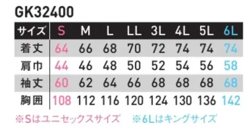 サンエス GK32400 ストレッチ防寒ブルゾン GUNKEIGK32400シリーズカジュアルテイストでワークからオフまで活躍!ストレッチ素材で動きやすい。大人かっこいいスタイルでワーカーからの支持も熱い本格ワーキングウェア。働く人の信頼を裏切らない安全性と機能性で定評の高いGUNKEIがさらに風も寒さもシャットアウトする防寒仕様にパワーアップ!バランスのいい大人の着こなしが実現するほどよいカジュアル感も魅力。●背中…後身反射テープ●衿…衿裏フリース使用●脇…サイドポケット(ペットボトルなども収納可)●左胸…左前内ポケット サイズ／スペック