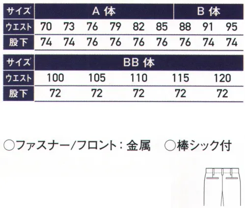 サンエス GK773 パンツ JIS T8118規格適合 サイズ／スペック