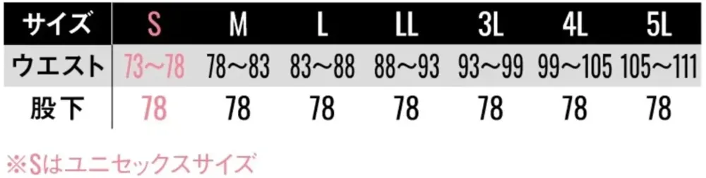 サンエス RE12515 カーゴパンツ サイズ・スペック