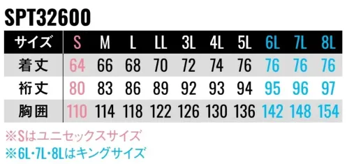 サンエス SPT32600 防寒ブルゾン サイズ／スペック