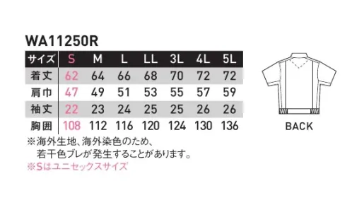 サンエス WA11250R 半袖ブルゾン 充実した機能でワーカーをオールマイティにサポート。「機能」●左袖腕章ループ付●左胸ペン差しファスナー付き小ポケット●背裏メッシュ●両脇隠しポケット●左袖ペン差し●背中ノーフォークメッシュ●トリカット●ファスナー付きパワーポケット●氏名ヘンプ「サマーツイル」は、ポリエステルの強さと綿の吸汗性をあわせもった素材です。※海外生地、海外染色・製品加工の為、色差が発生することがあります。 サイズ／スペック