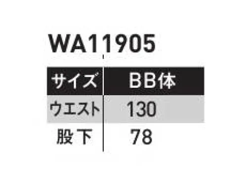 サンエス WA11905-B ノータックカーゴパンツ 業界最先端！綿100％ハイストレッチワークウェア。長く待ち望まれていた、高ストレッチ性の綿100％シリーズがついに登場。火に強いといった綿の特性を存分に活かしつつ、汚れのつきにくい防汚性や超ストレッチ性を兼ね備えた新素材。火を扱うワークの為のセーフティ機能も多機能搭載。●マチ付き大容量カーゴポケット2つのマチが付いた、超大判カーゴポケット●綿100％ストレッチ素材業界でも待ち望まれていたハイストレッチ性のコットン素材。火を扱う現場にも、動きやすさを。※他サイズは「WA11905」に掲載しております。 サイズ／スペック