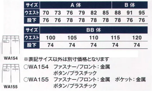 サンエス WA155 ツータックカーゴパンツ 上品な光沢の最高級綿「ハミコットE」を使用。【ハミコットE】中国新彊ウイグル地方のハミで産出される最高級原綿に、極細のポリエステルを加え強度をいっそう向上させた新機能素材。綿の持つソフトで自然の肌ざわりや吸汗性のよさに、ポリエステルの丈夫さ、寸法安定性、放湿性を融合し、画期的な着心地の良さを実現しました。●ナチュラルで上品な光沢。●ソフトでしなやかな風合い。●優れた発光性。●抗ピリング性・抗スナッキング性・吸放汗性・防汚性・制電性など抜群。複重層構造糸（二層構造糸）綿のやさしさとポリエステルの強さをミックス。糸表面の綿が静電気や毛玉の発生を防ぎ、芯部のポリエステルが、適度な伸縮性と安定性、さらにソフト感を維持。快適な着心地を生み出す注目の糸です。※綿製品（パルパー）のお取り扱いについてパルパーは糸の表面を綿で構成しております。綿素材は、繰り返しの使用で少しずつ色が褪せてきますので、下記の点にご留意ください。・変色の恐れがあるため、塩素漂白剤を使用しないでください。・洗濯の際、陰干し、または裏返して干して頂きますと、色褪せしにくくなります。※この商品の旧品番は IM155 です。 サイズ／スペック