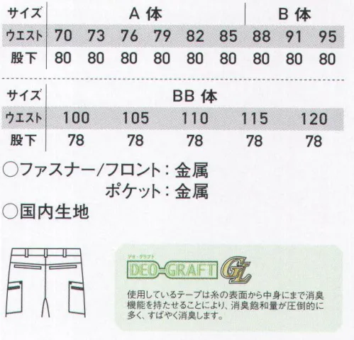 サンエス WA21925 ワンタックカーゴパンツ ワークウェアは、さらに進化する。黒原着糸を織り込んだ杢調の生地の風合いが、高いファッション性を実現。落ち着いたカラーリングとシャープなデザインで、ワークシーンをスタイリッシュに変える、今期イチオシの注目シリーズ。●交織ストレッチツイル絶妙な風合いのツイル生地は、スマートシルエットでも窮屈さを感じない、高ストレッチ性を保持。 サイズ／スペック