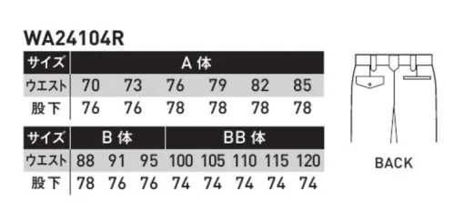 サンエス WA24104R ツータックパンツ 「サンイオネス」がマイナスイオンを発生。体にやさしい素材で健康をサポート。 サイズ／スペック