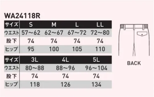 サンエス WA24118R レディースツータックパンツ 高帯電防止性能の低発塵エコ素材、精密機器や可燃物を取り扱う業種向け。 サイズ／スペック