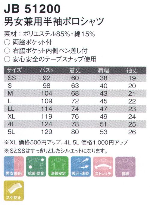 ユニフォーム1 サンエス Spst の半袖ポロシャツ Jb510