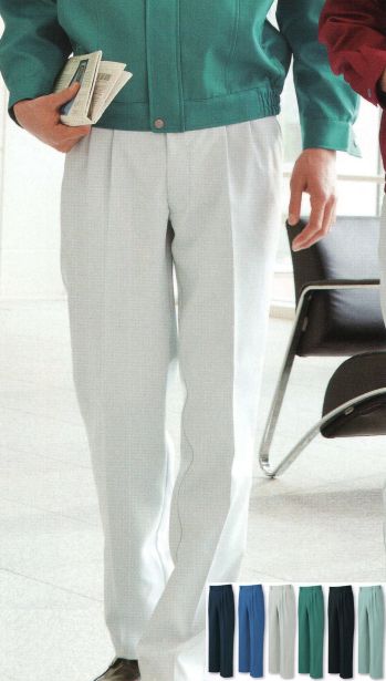 男女ペア パンツ（米式パンツ）スラックス サンエス AS21204-B ツータックパンツ 作業服JP