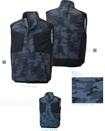 メンズワーキング ベスト FZN 空調風神服 KF92242 ベスト（空調風神服）（ファン・バッテリー別売り） 作業服JP