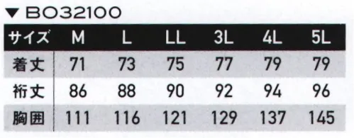 空調風神服 BO32100 雷神ジャケット（バッテリー別売） BO32100保温力に優れた裏地アルミプリント仕様。スポーティデザインでタウンユースにもおすすめ。すぐ発熱、すぐ快適。RAIZIN 雷神服®（1）空調風神服®のバッテリーと連動！（2）すぐに暖まる！（3）センサー機能で設定温度を安定キープ！（4）コントローラーで操作が楽々！※海外生地・海外染色・製品加工の為、色差が発生することがあります。※脱色、移染の可能性がありますので、他のものと一緒に洗わないでください。【この商品単体ではご利用になれません。初回ご購入時には、別売りのPCT面状発熱体・バッテリーをあわせてご購入下さいませ。】 サイズ／スペック