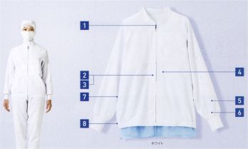 食品工場用 長袖ジャケット（ブルゾン・ジャンパー） サーヴォ BL314-W 長袖ジャンパー 食品白衣jp