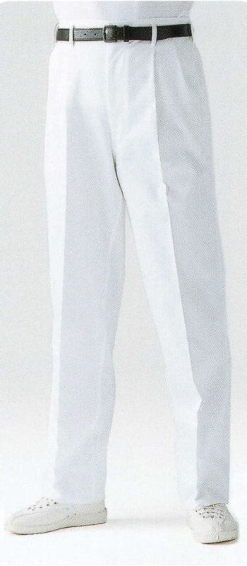 食品工場用 パンツ（米式パンツ）スラックス サーヴォ FH-453 男性用ツータックパンツ 食品白衣jp