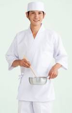 厨房・調理・売店用白衣作務衣・ジンベイH-351 