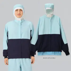 長袖ジャンパー（フード一体型）（ネイビー×アイスブルー）