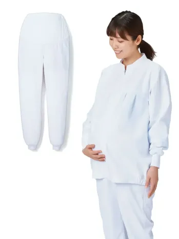 食品工場用 マタニティウェア サーヴォ SZ8711-W 【涼みドライ】マタニティ用ホッピングパンツ（ホワイト） 食品白衣jp